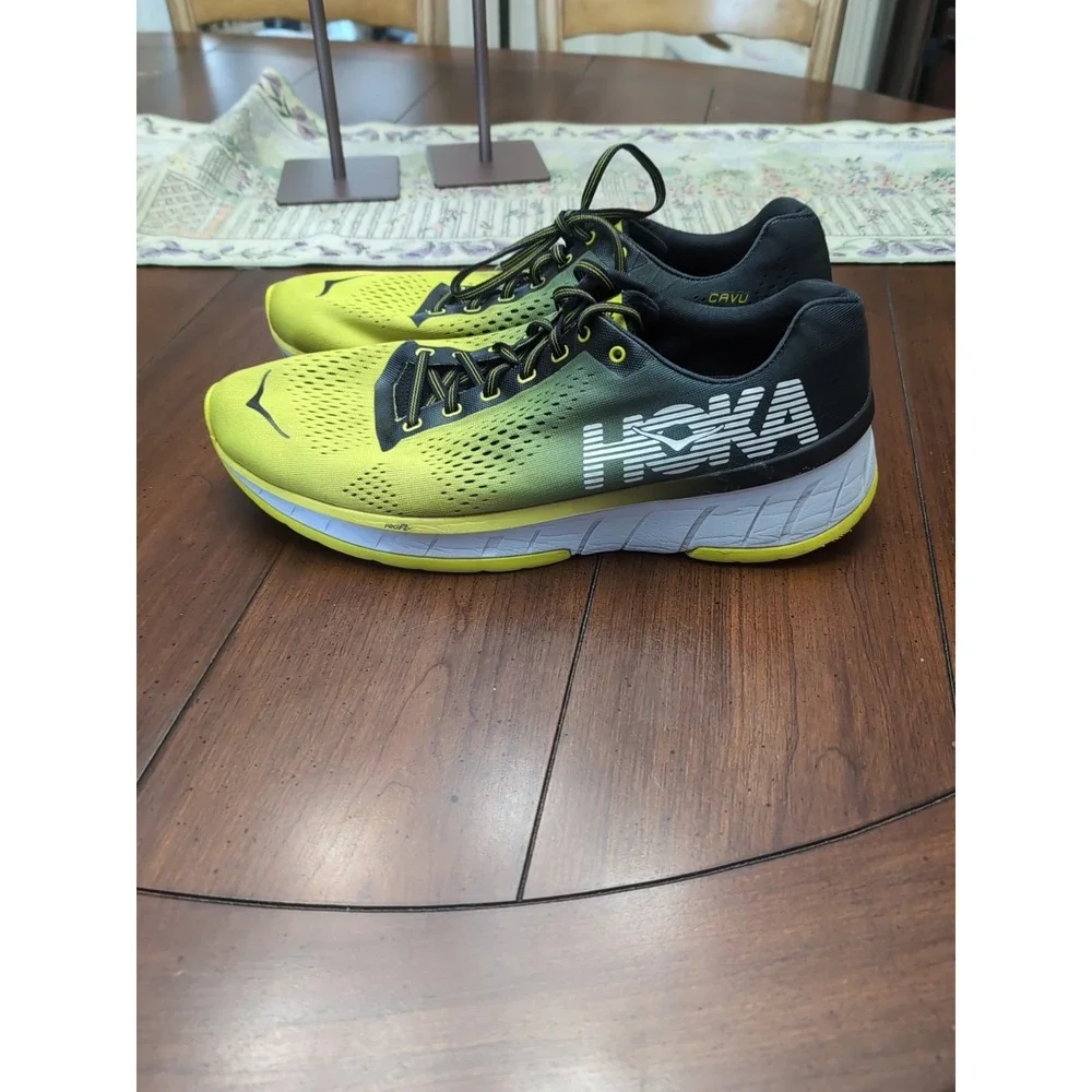 Hoka One One Cavu Mens‎ Sneakers Yellow Size 11 Navy Running Athletic